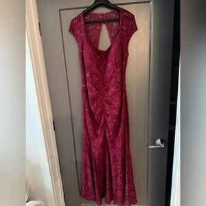 Camille La Vie Burgundy Lace and Sequin Dress Formal Gown size 20W
